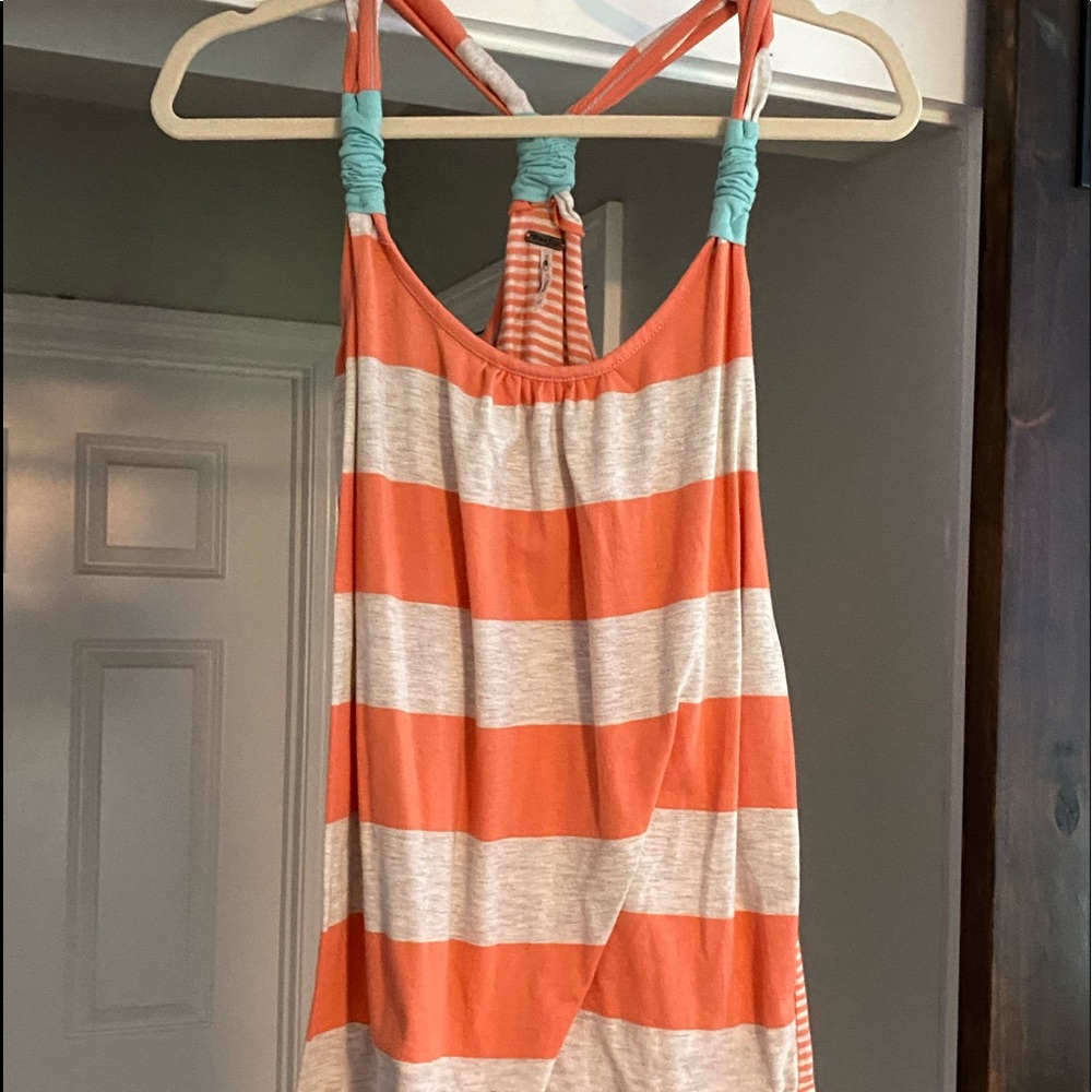 Orange and white tank